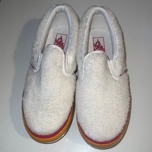 Kids rainbow Sherpa Vans